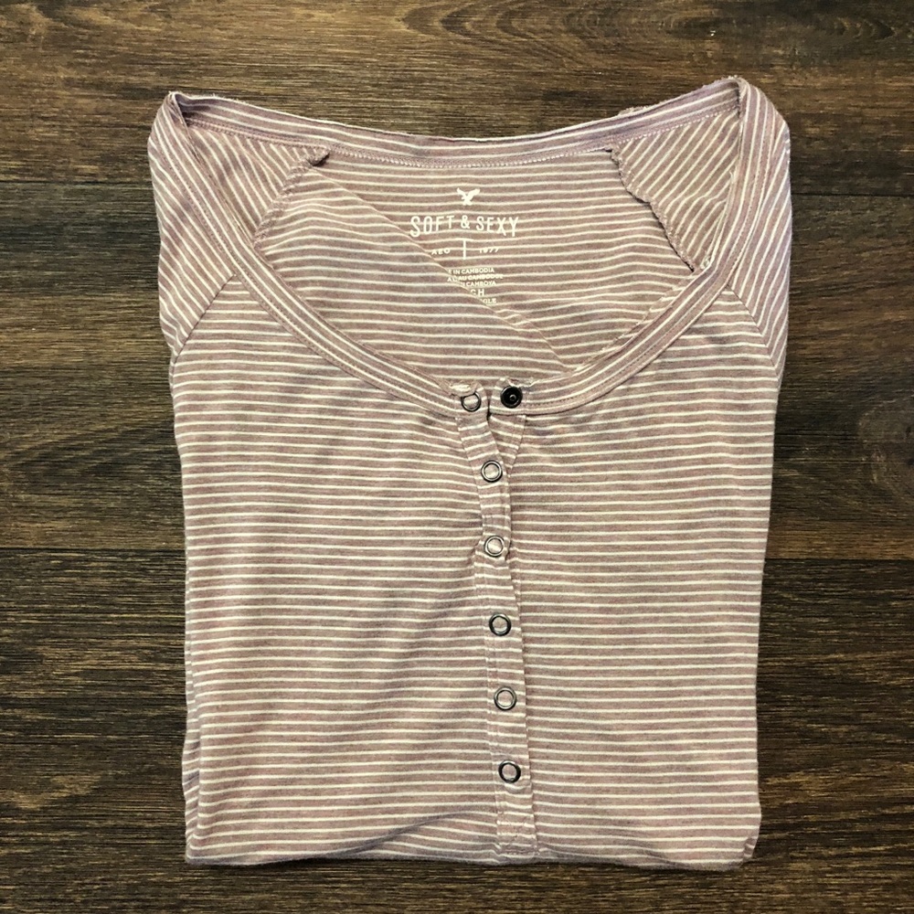 AE soft & sexy striped henley